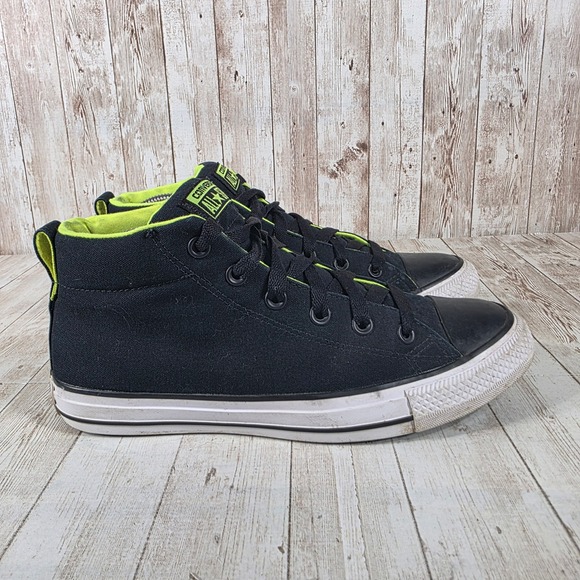 Converse Other - Converse All Star Chuck Taylor Mid Top Sneakers‎ Black Neon Green Men's Size 8
